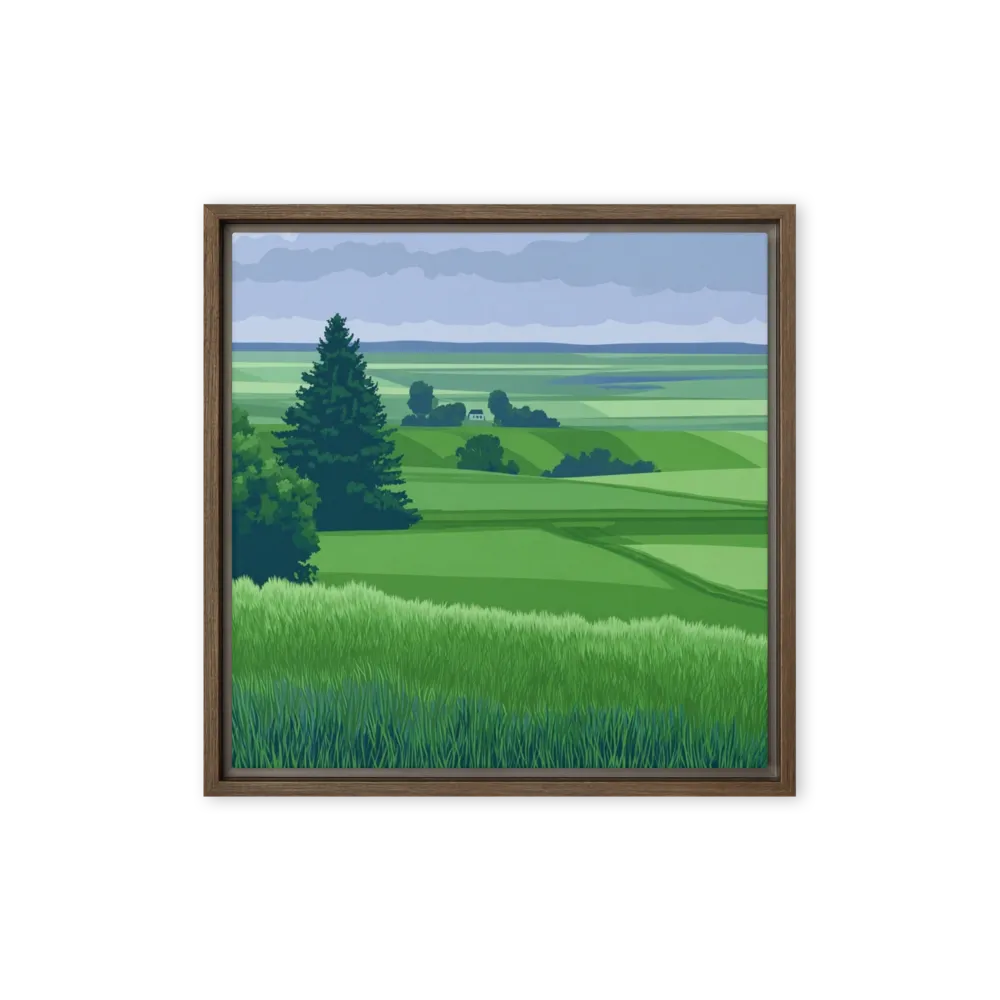 Verdant Slopes 
 Poster with Black Frame | 14″x 14″