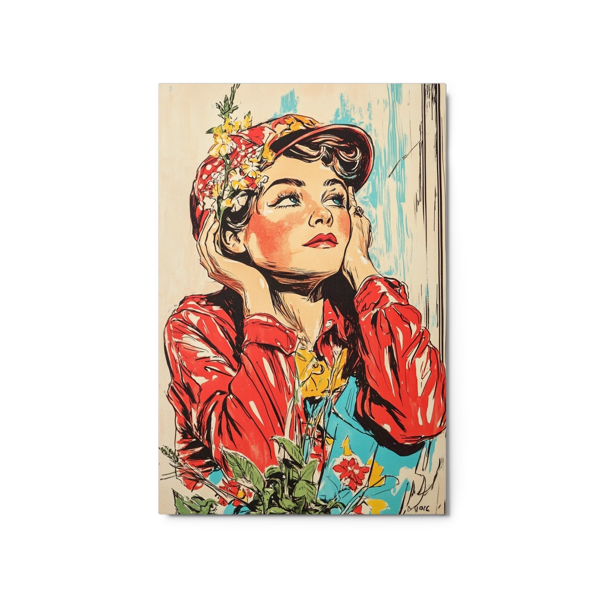 Illustration of a Woman with Flowers