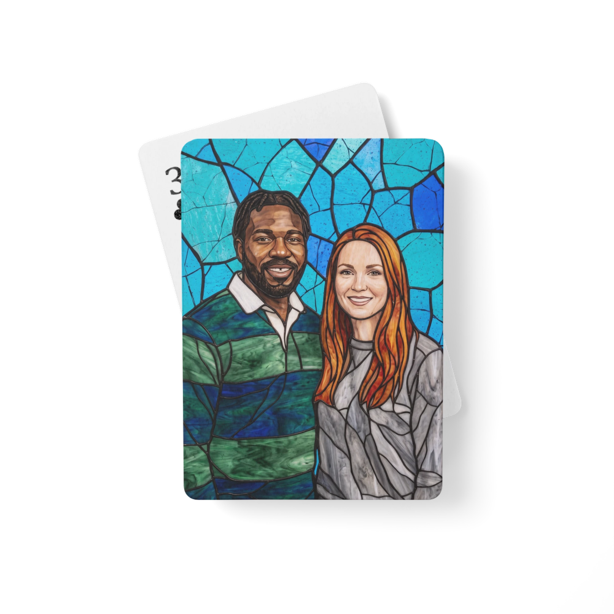 Stained Glass Couple Playing Cards