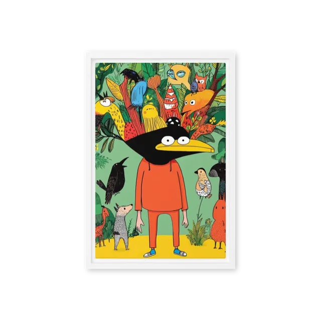The Crow in the Whimsical Jungle | Art Print