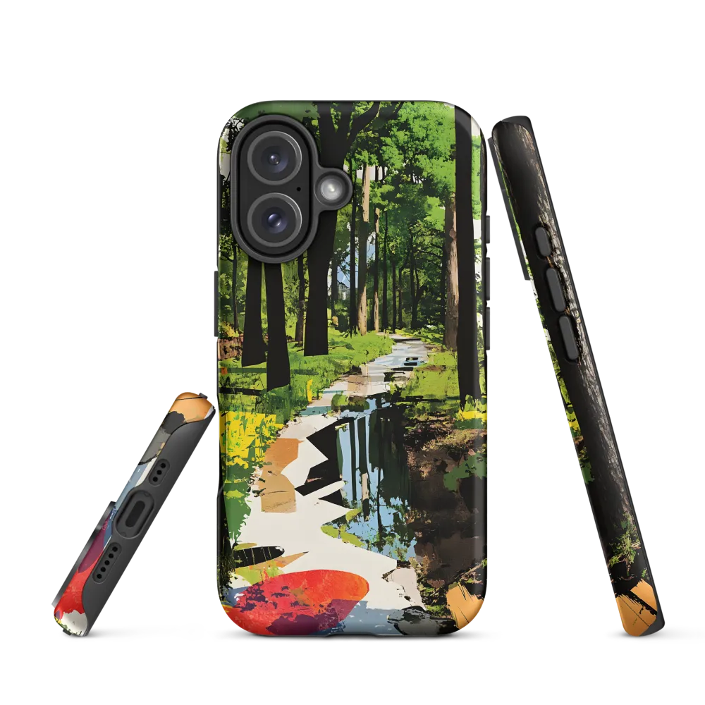 Vibrant Forest Landscape with Stream | Phone Case
