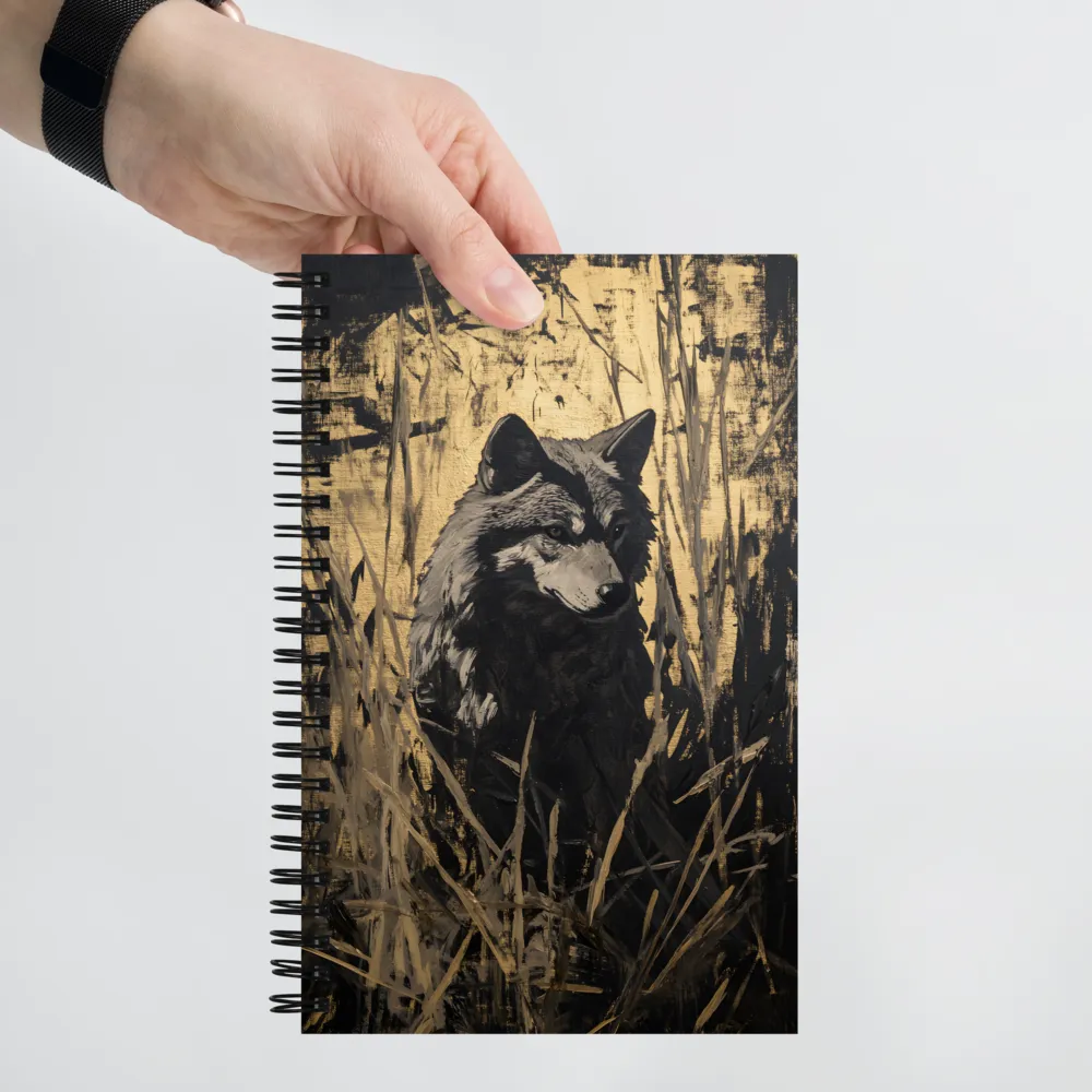 Golden Wolf in Reeds 
 Spiral Notebook | 140 pages