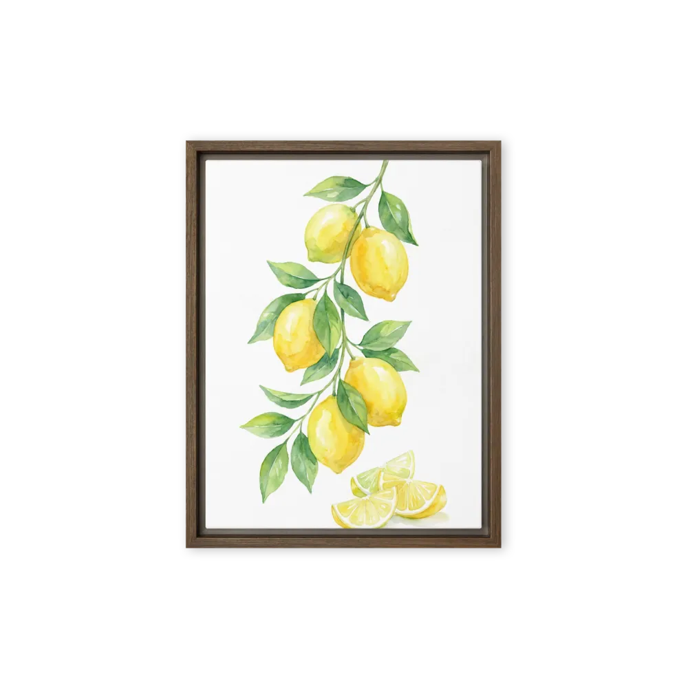 Watercolor Lemon Branch 
 Poster with Black Frame | 16″x 20″