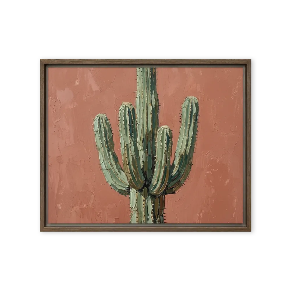 Saguaro in Terracotta 
 Canvas with Black Frame