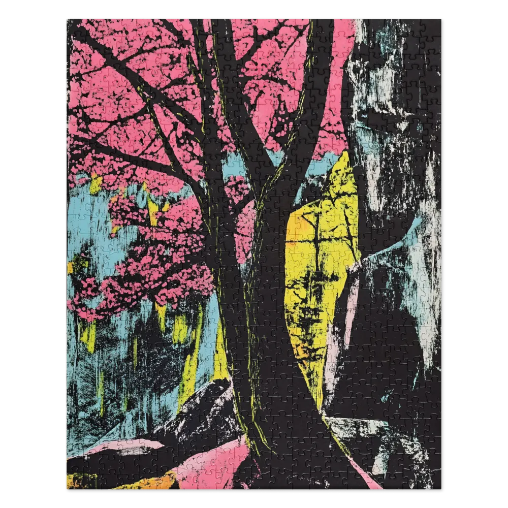 Blossom in Neon Forest 
 Jigsaw Puzzle in Tin Box
