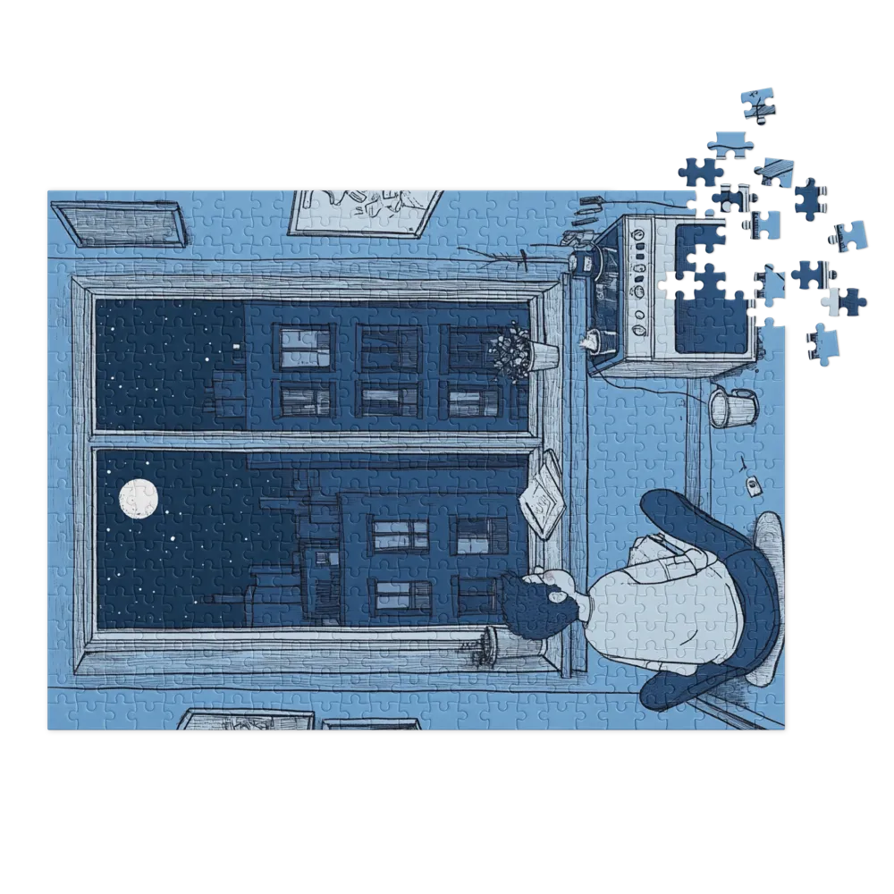 Quiet Night City View 
 Jigsaw Puzzle in Tin Box