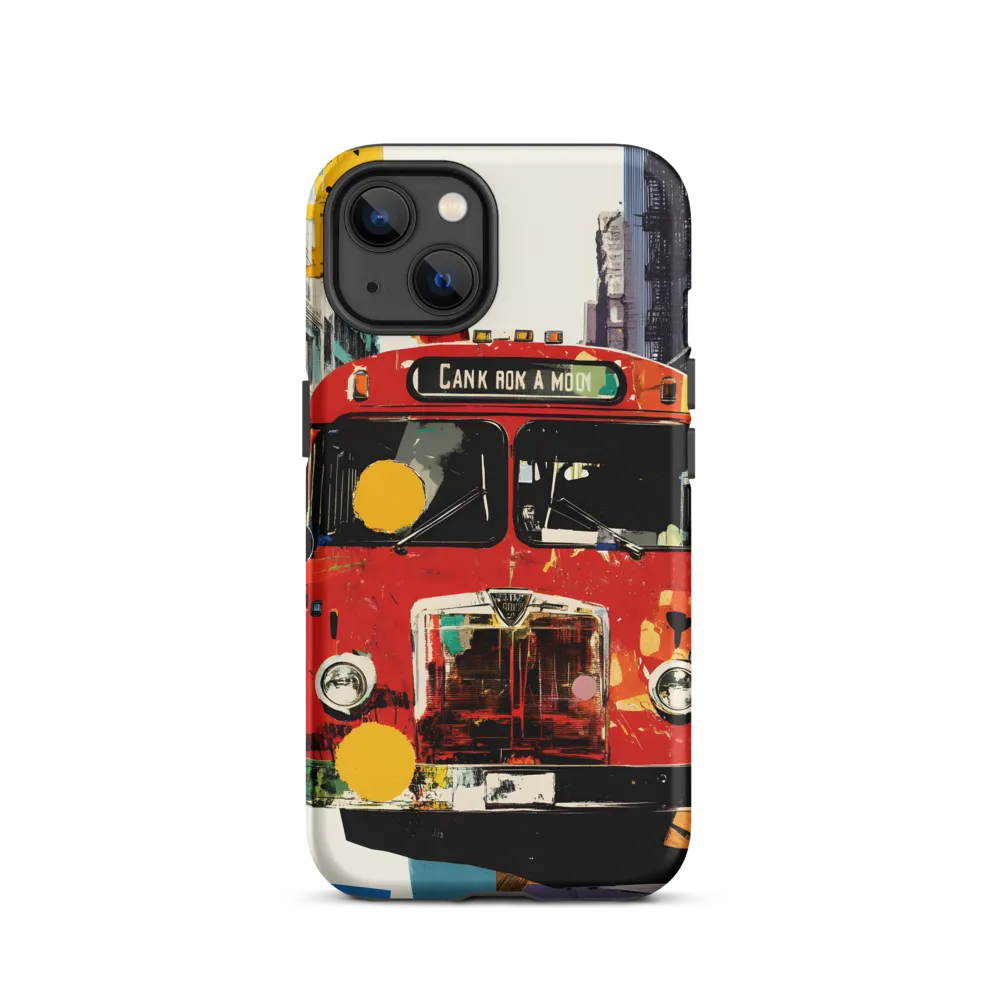 Red Bus in Cityscape | Phone Case