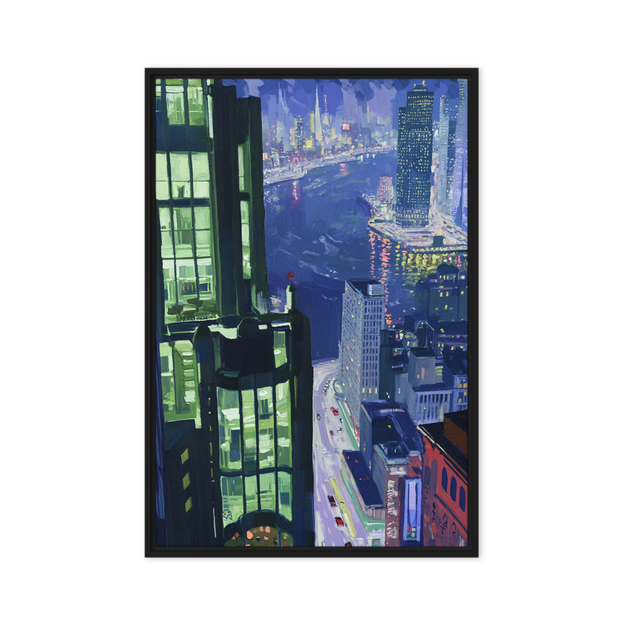 Night Cityscape Oil Painting