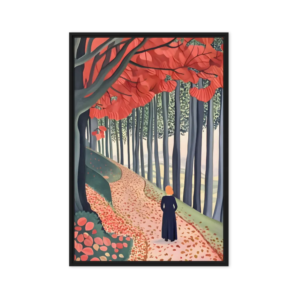 Solitary Stroll in Autumn Forest | Art Print