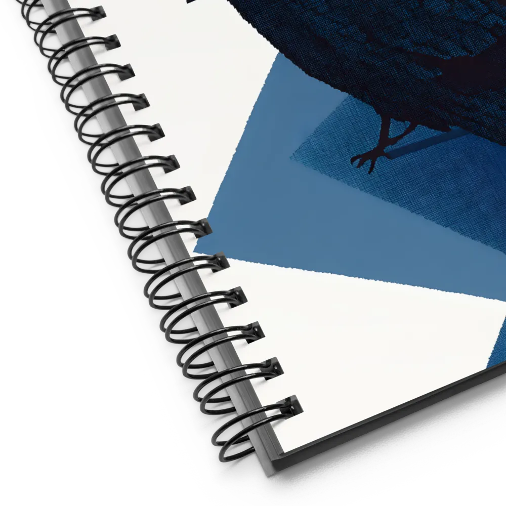Geometric Blue Bird with Blossoms 
 Spiral Notebook | 140 pages