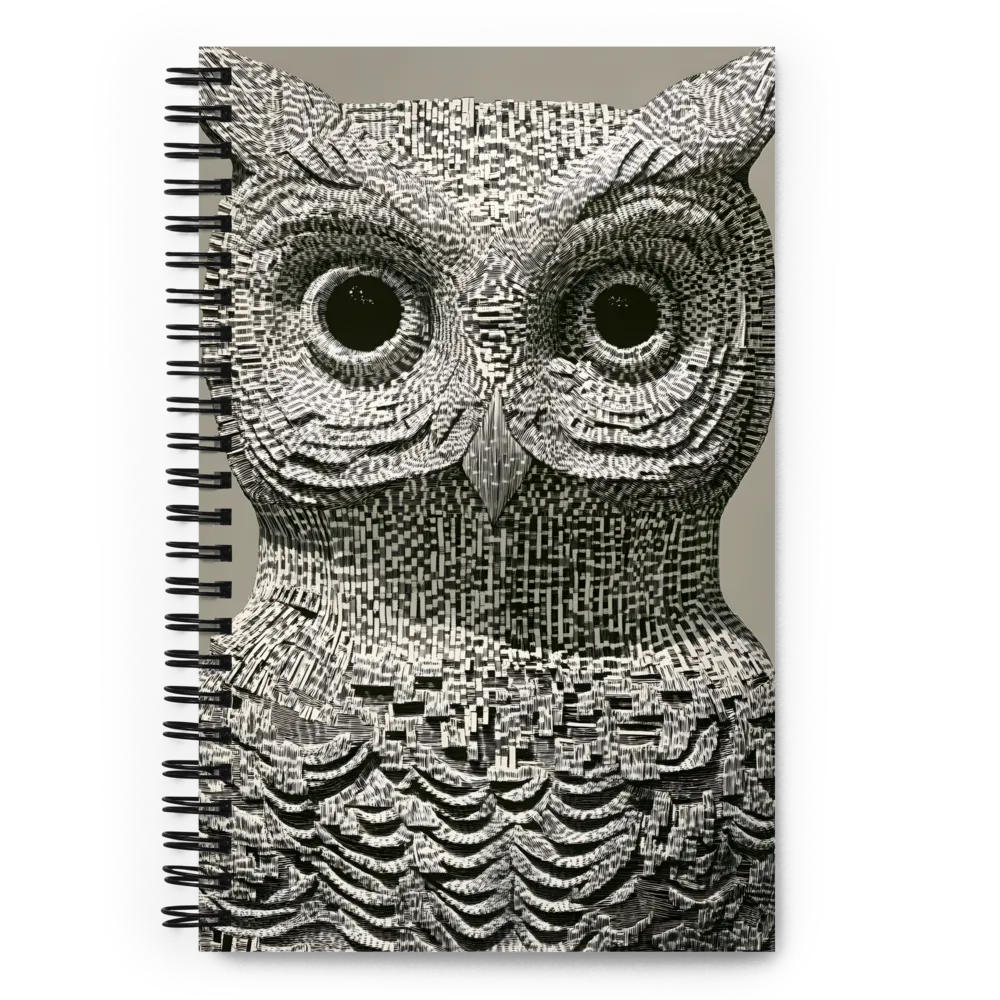 Layered Owl Engraving 
 Spiral Notebook | 140 pages