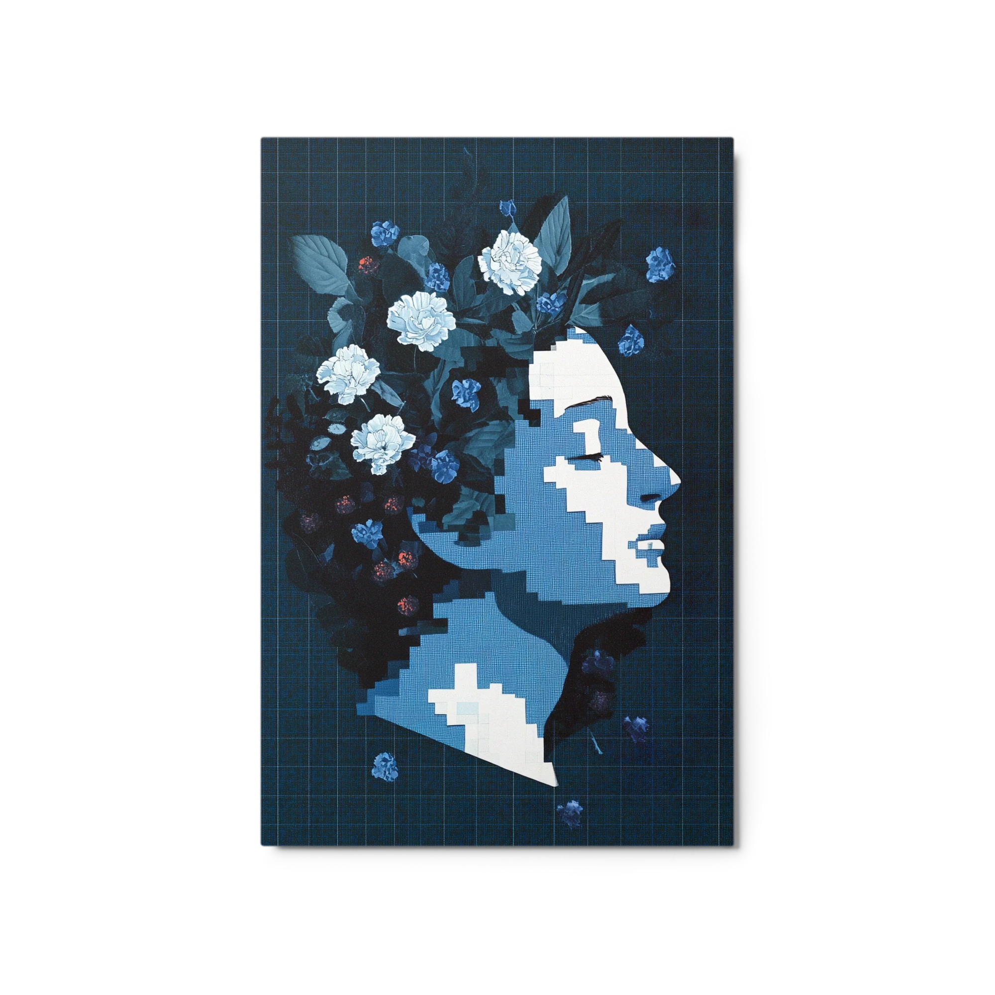 Stylized Floral Profile Silhouette