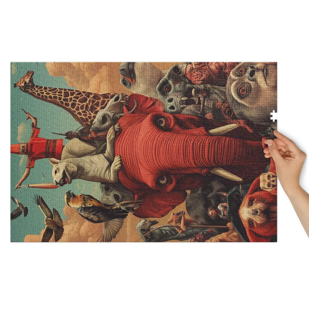 Surreal Elephant with Wildlife | Jigsaw Puzzle (252/520 pieces)