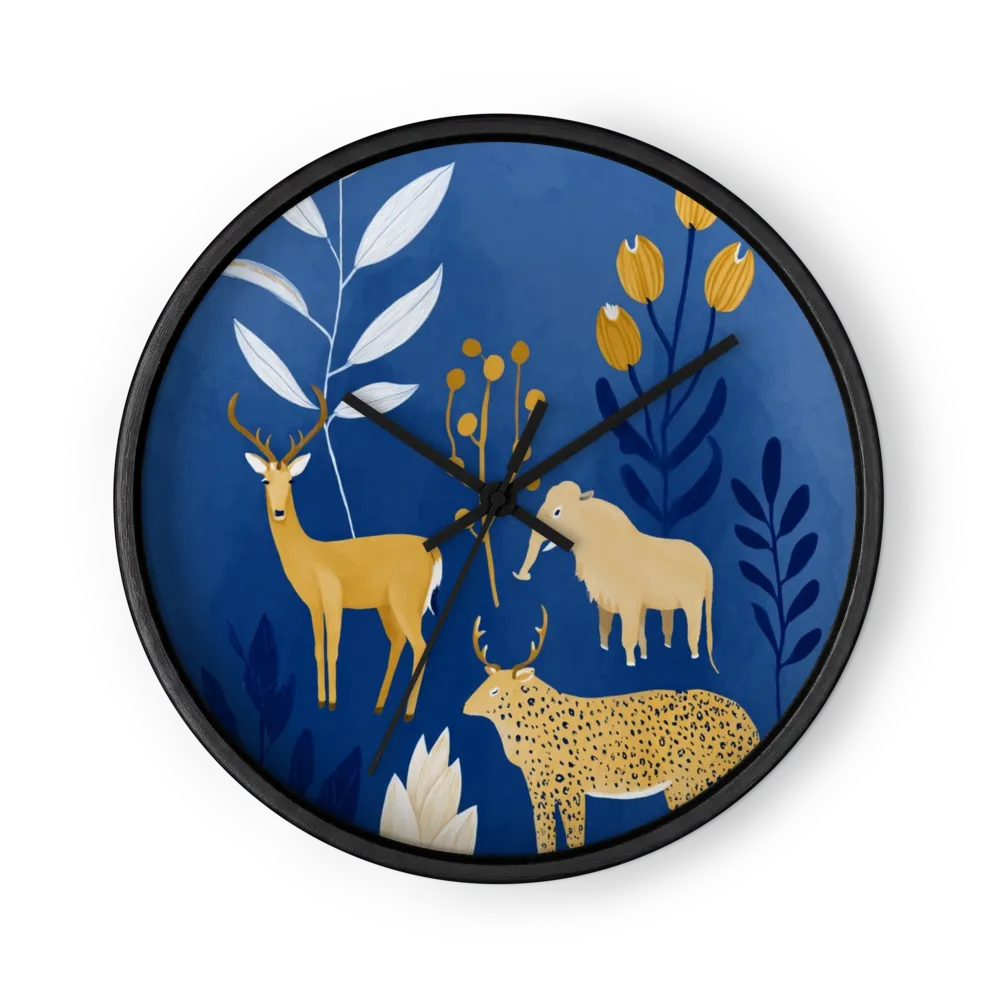 Golden Forest Creatures | Wall Clock