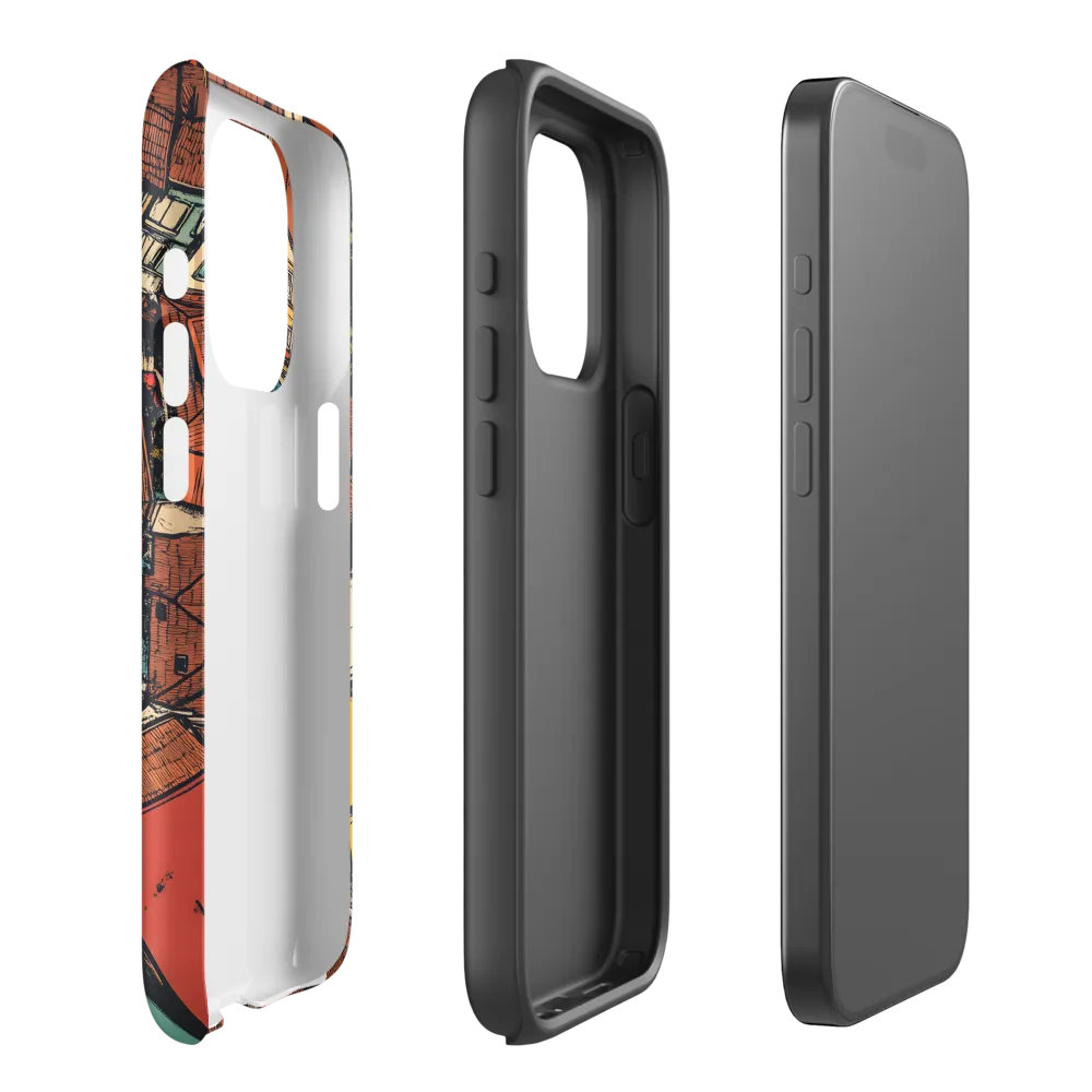 Aerial Village Lake Illustration | Phone Case