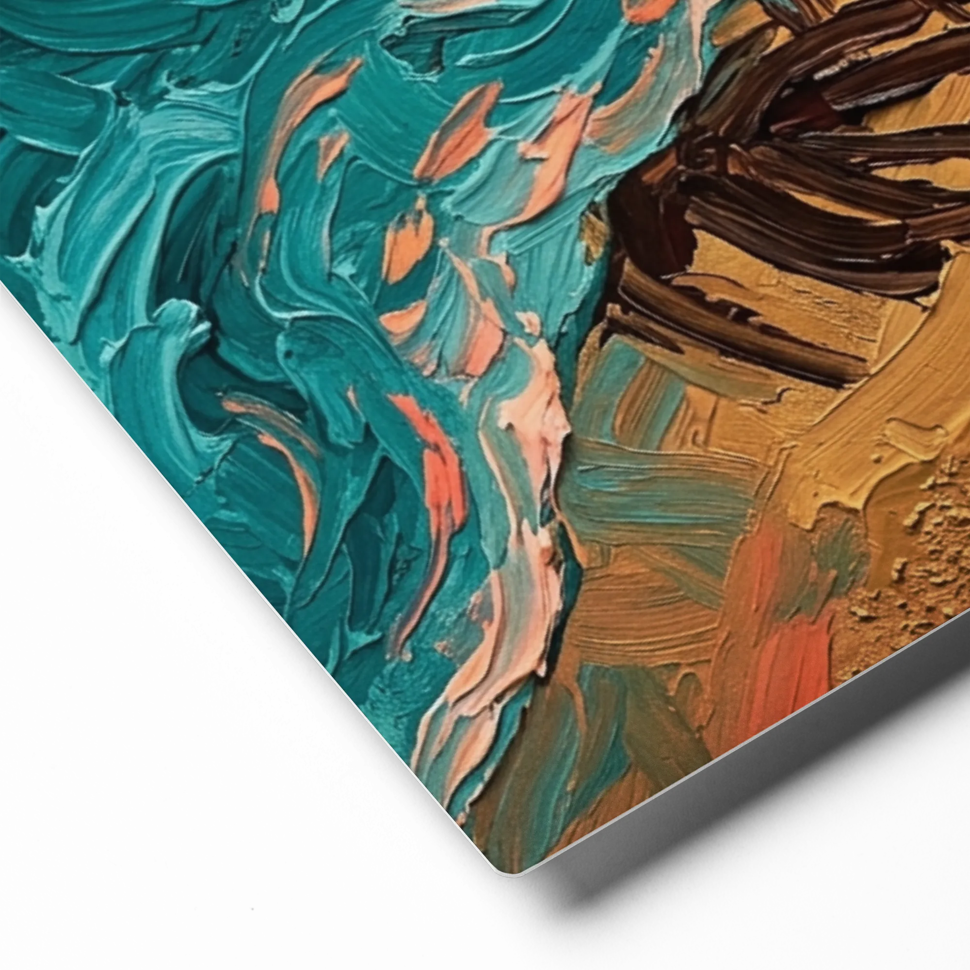 Impasto Beach Oasis 
 Canvas with Black Frame