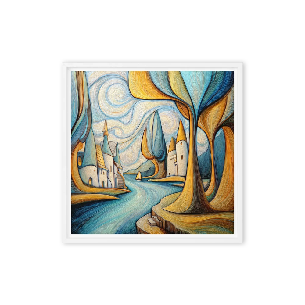 Swirling River Village | Art Print