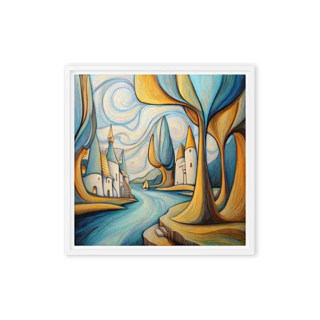Swirling River Village | Art Print