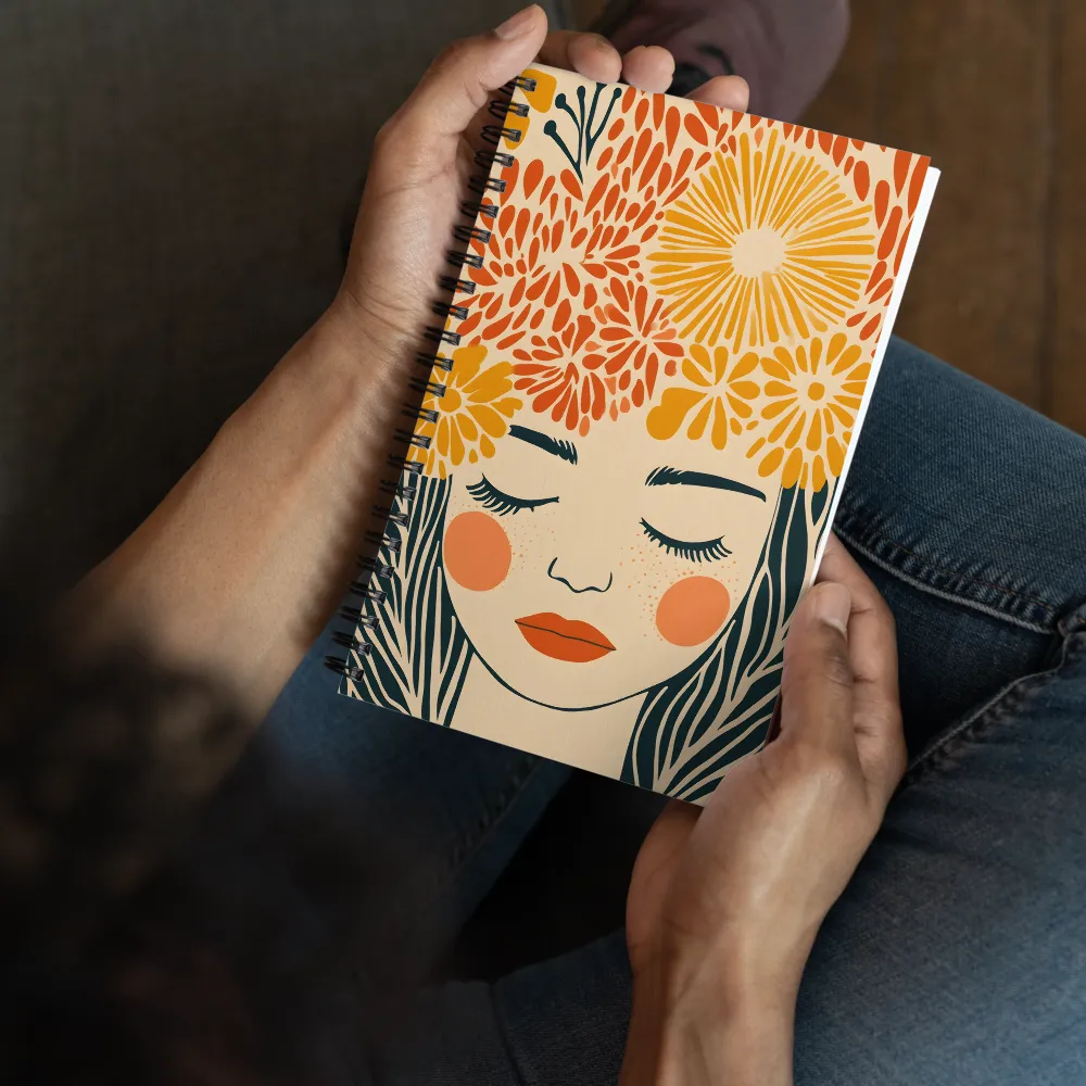 Woman with Floral Headdress 
 Spiral Notebook | 140 pages
