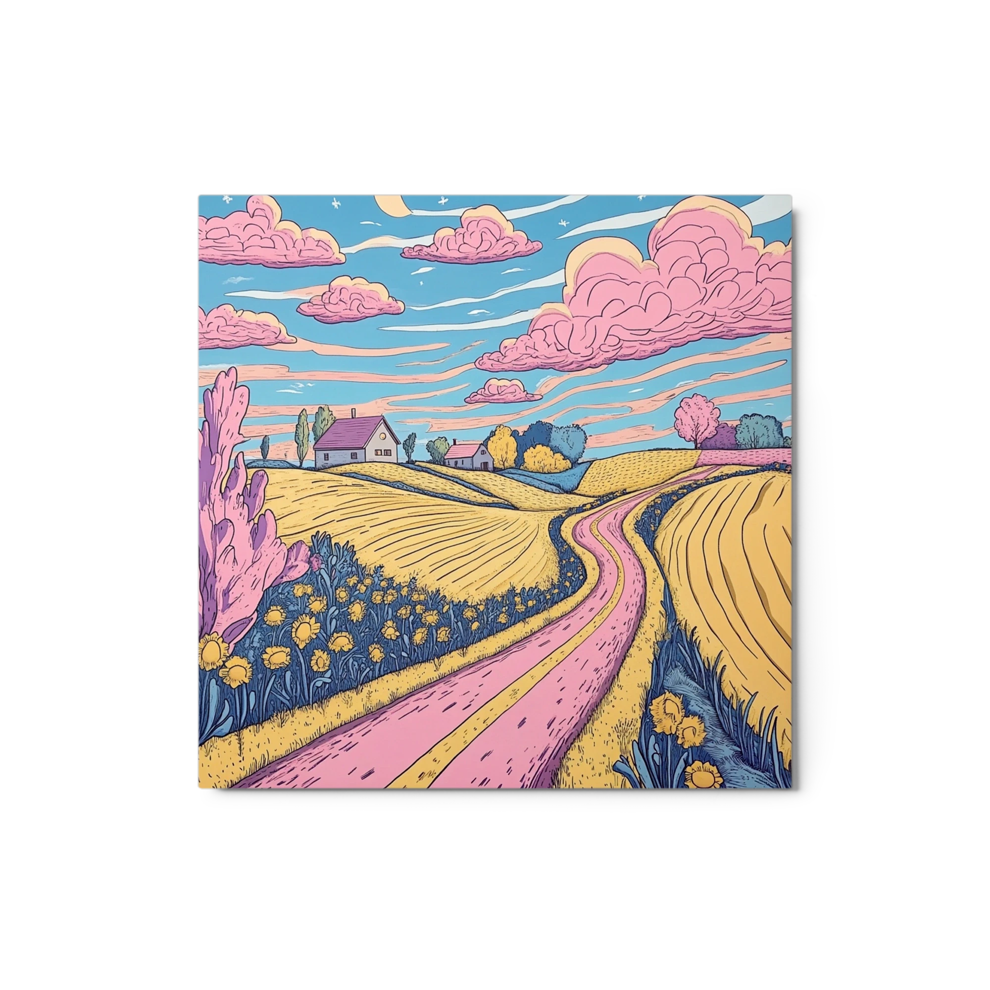 Countryside Landscape with Winding Road