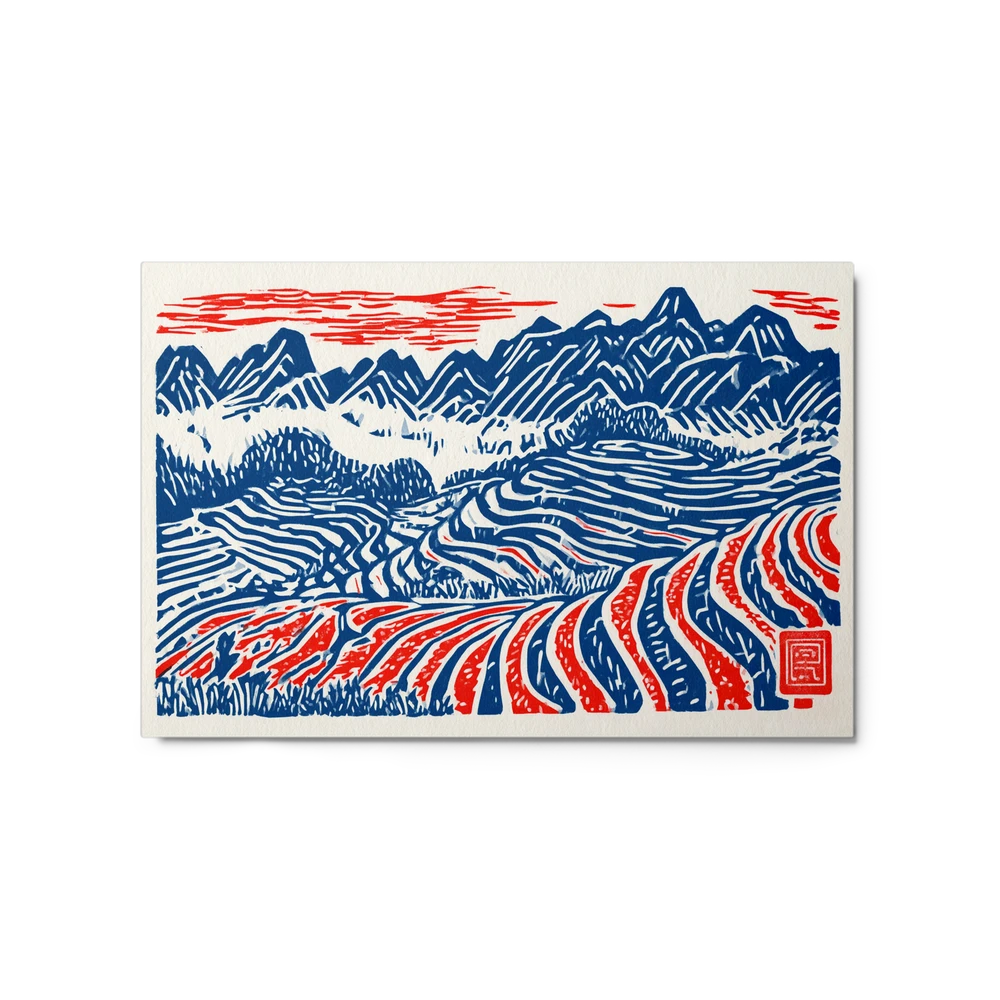 Terraced Fields and Peaks | Art Print