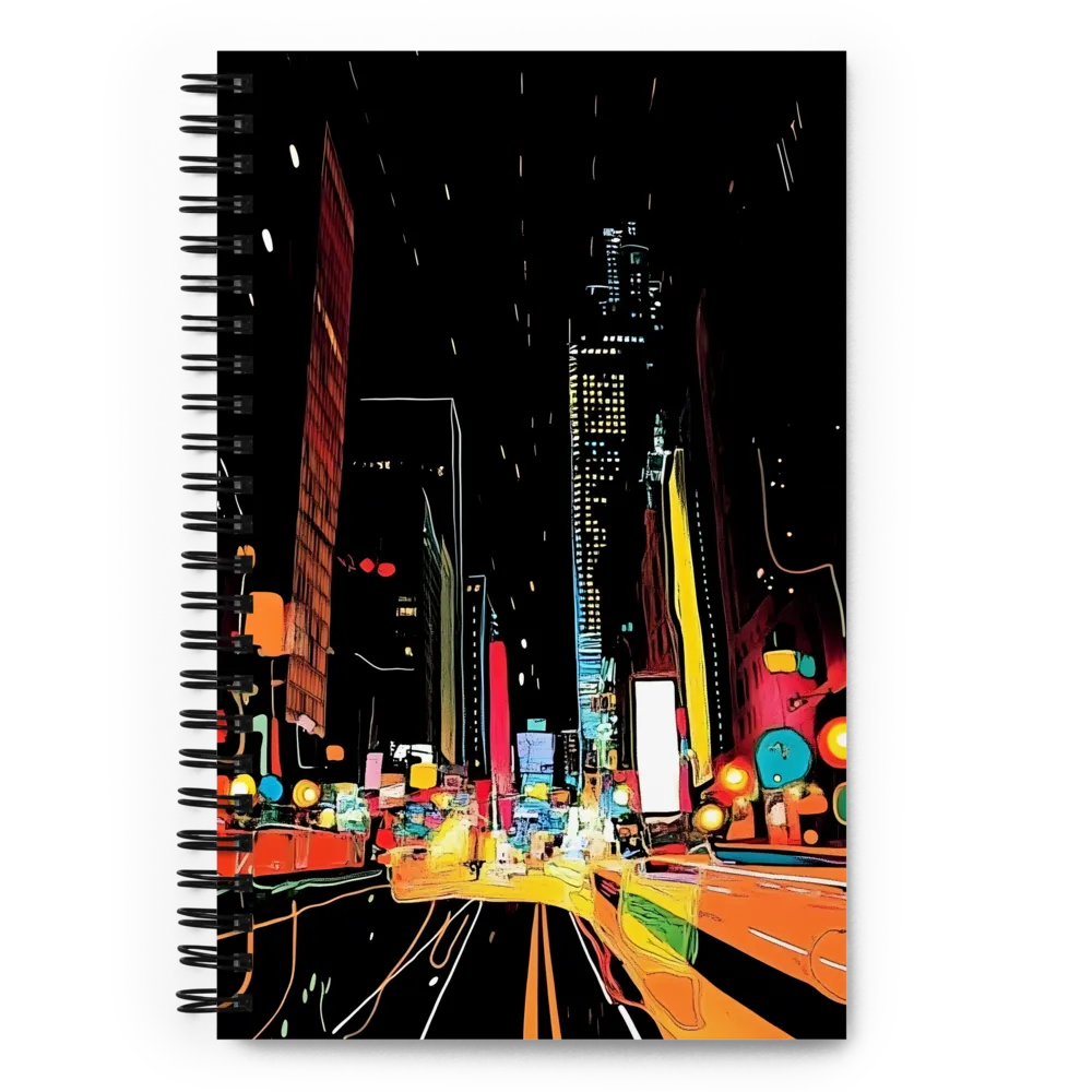 Neon City Nightscape 
 Spiral Notebook | 140 pages