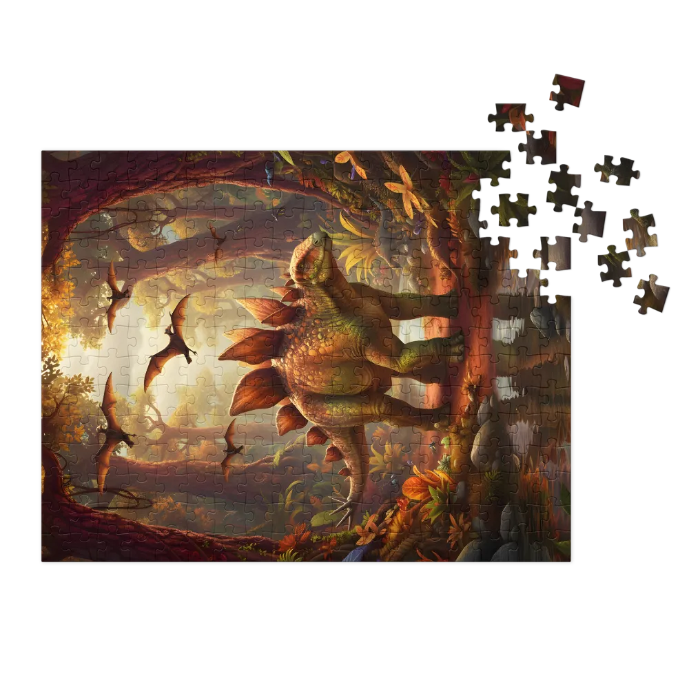 Stegosaur in Autumn Glade