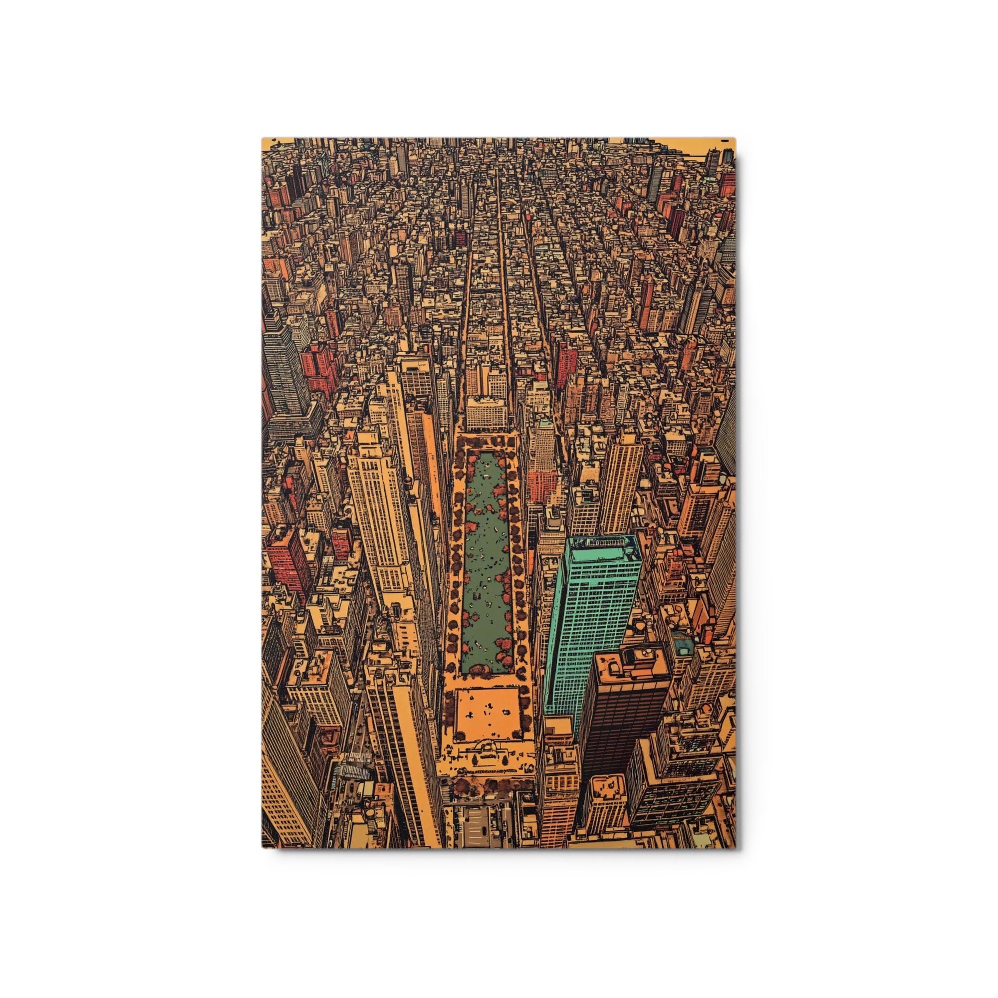 Cityscape Illustration with Urban Park