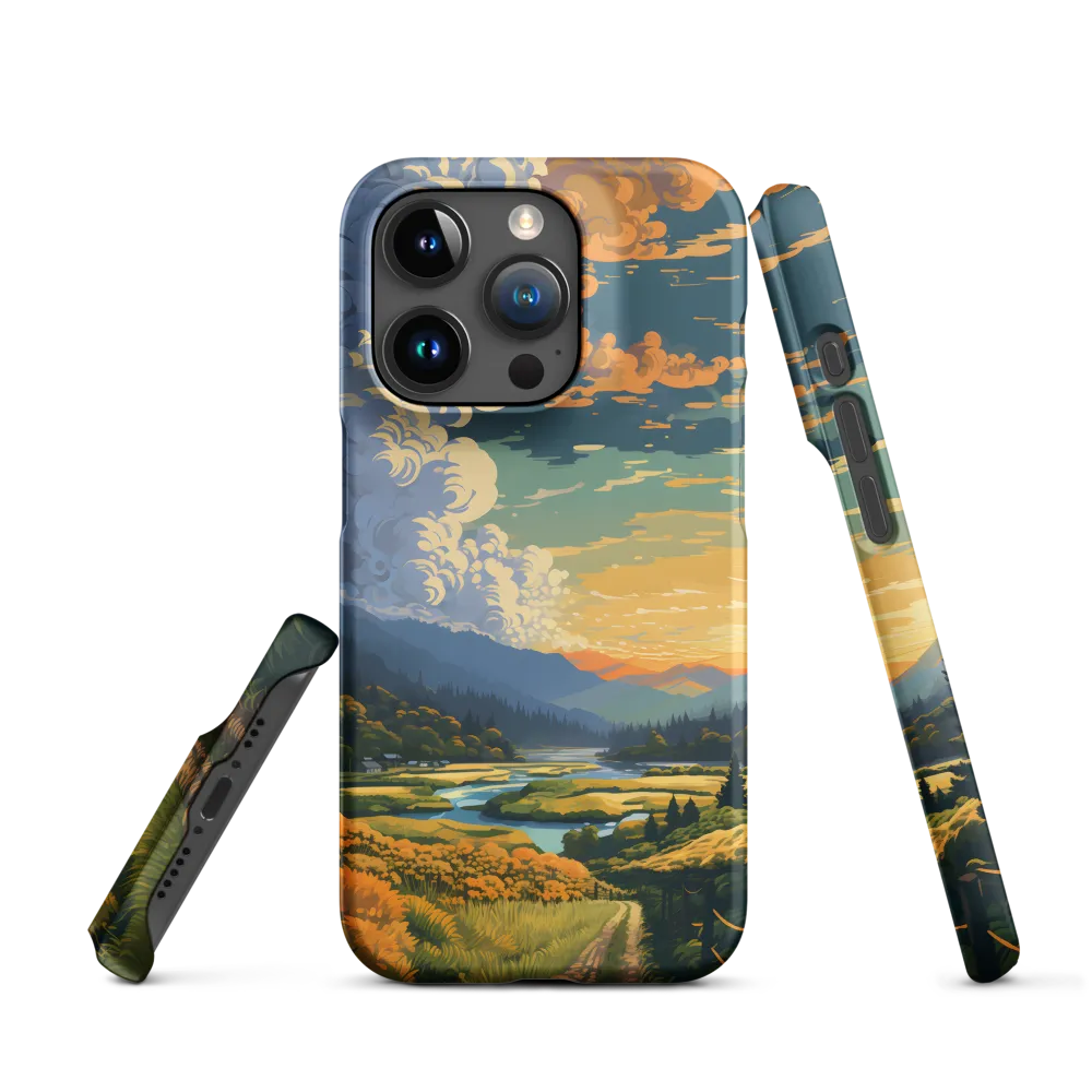 Serene Landscape with River and Mountains | Phone Case