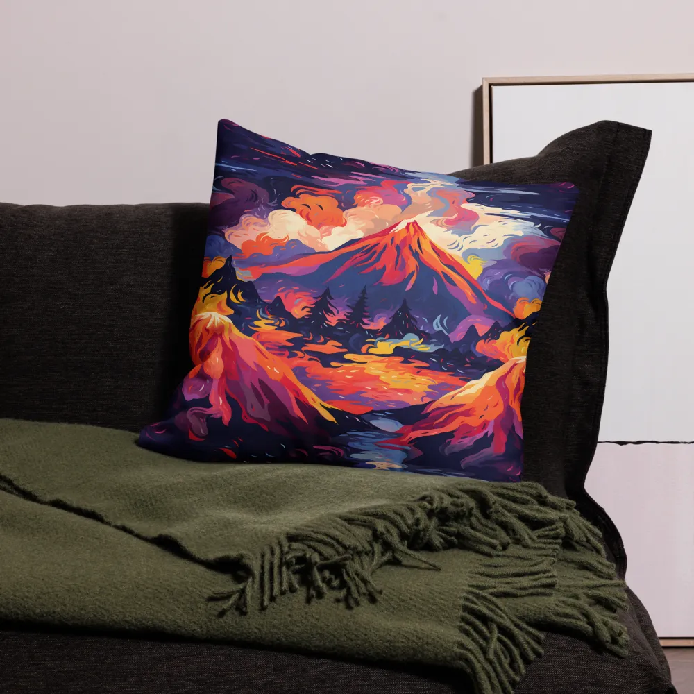 Vibrant Volcanic Fantasy 
 Pillow Case | 22″×22″