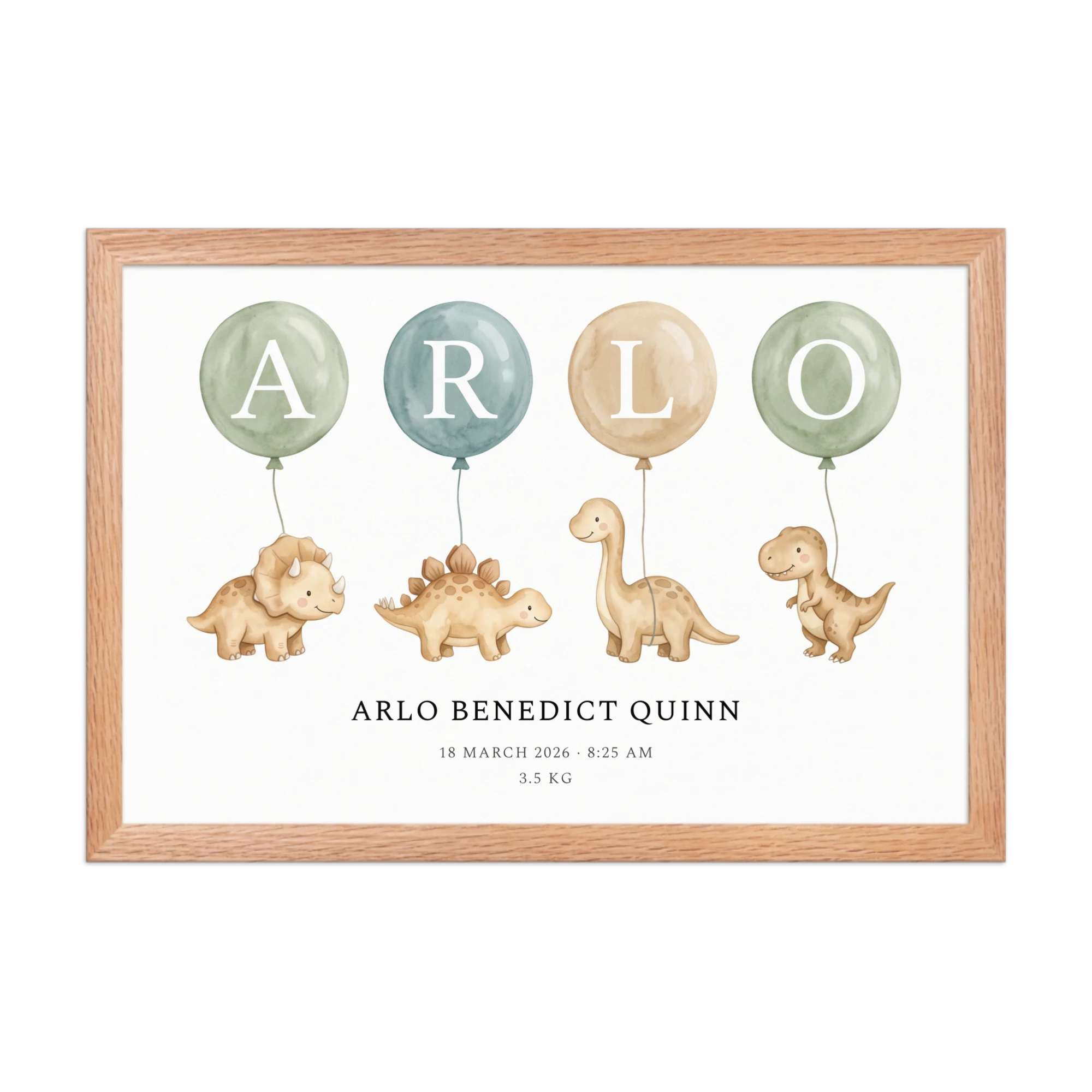 Dinosaur Nursery Name Art — example