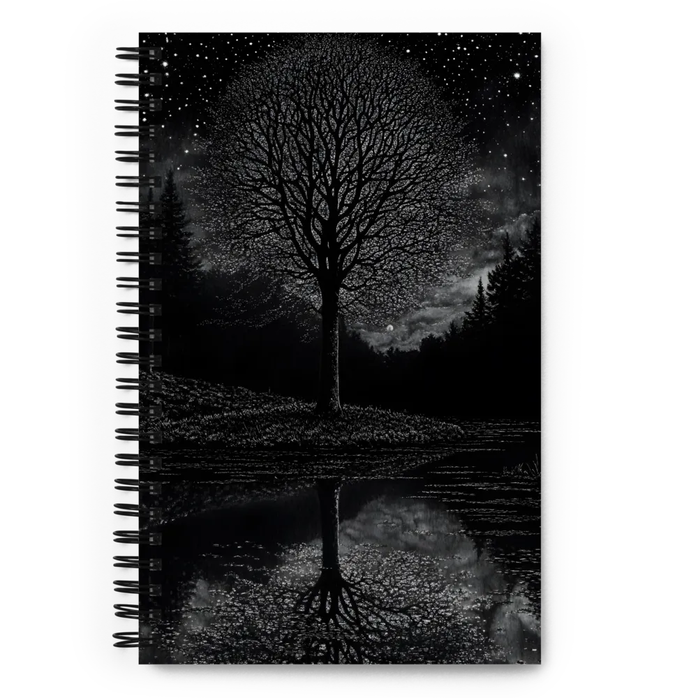 Moonlit Tree Reflection 
 Spiral Notebook | 140 pages
