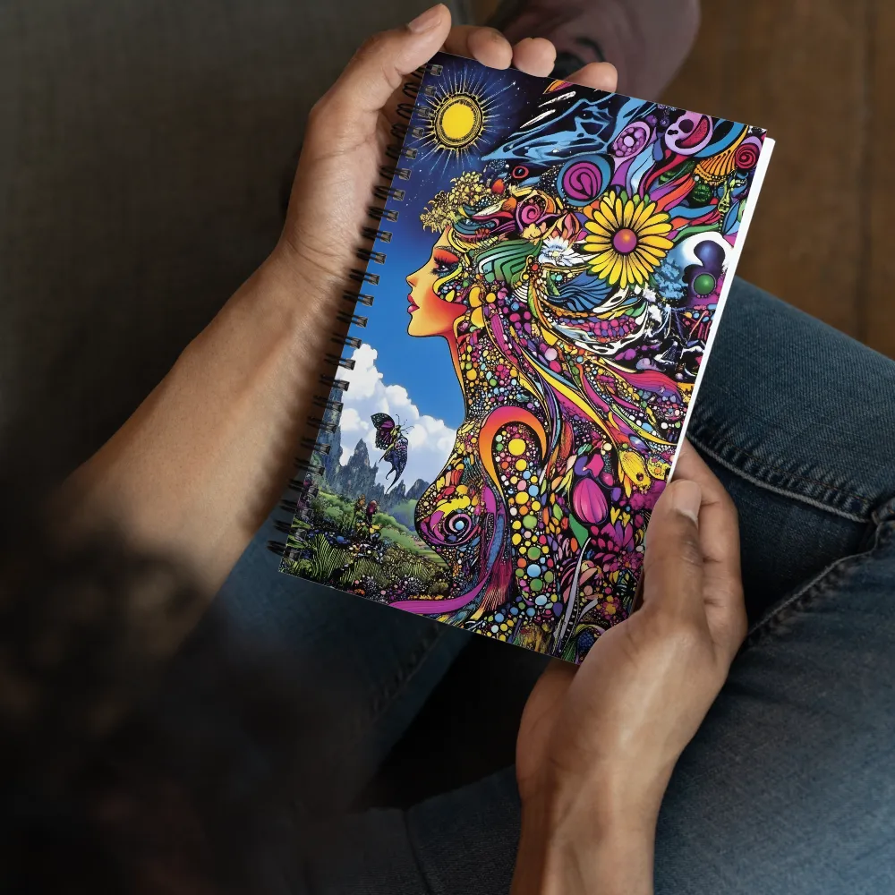 Cosmic Psychedelic Woman Portrait 
 Spiral Notebook | 140 pages