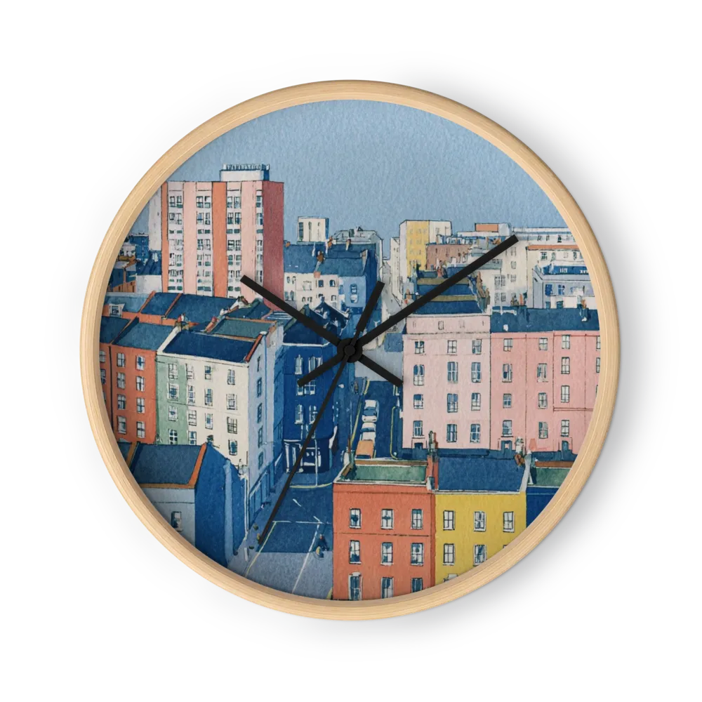 Serene Ink and Watercolor Wash Clocks — Slate Blue and Blush