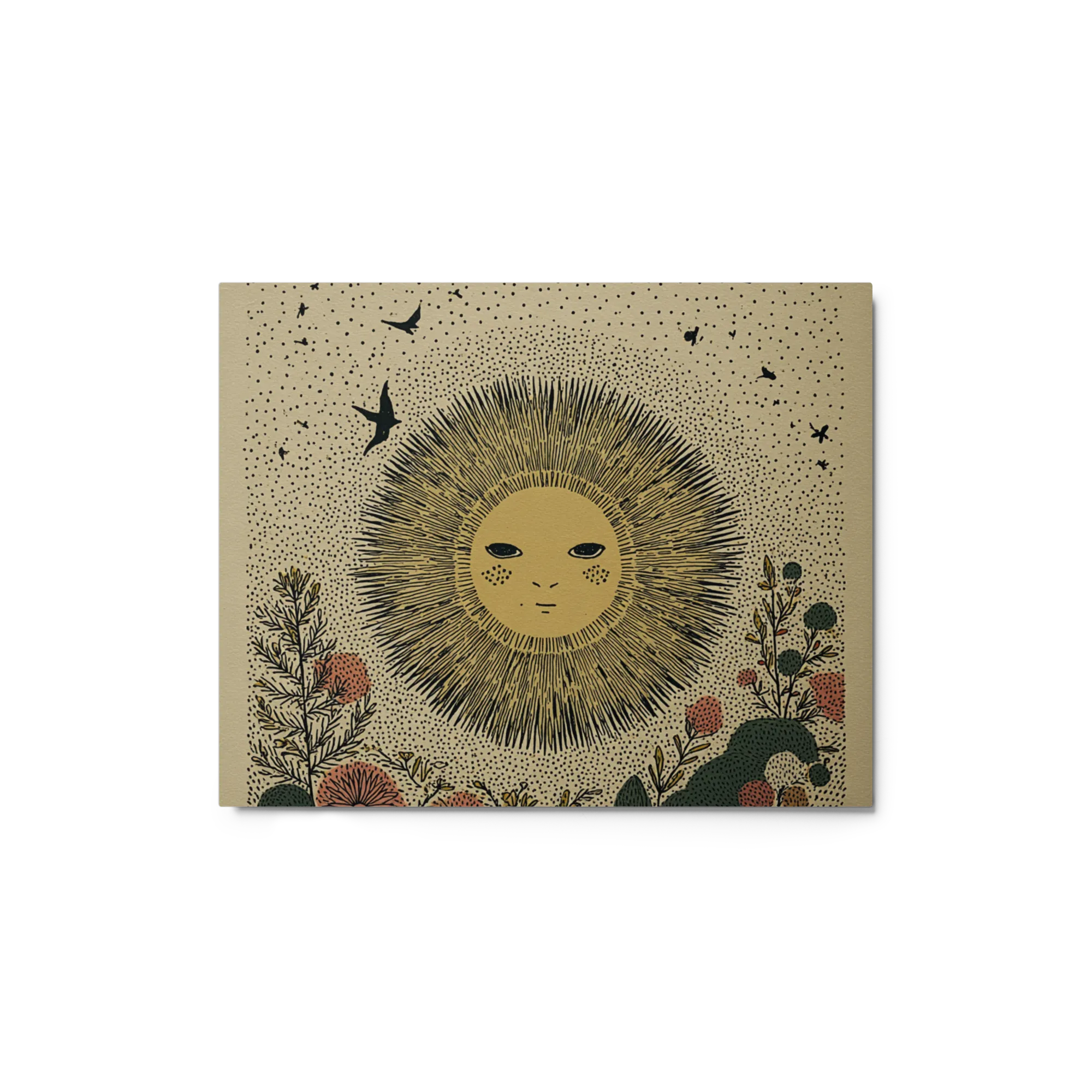 Folk Art Sun and Birds