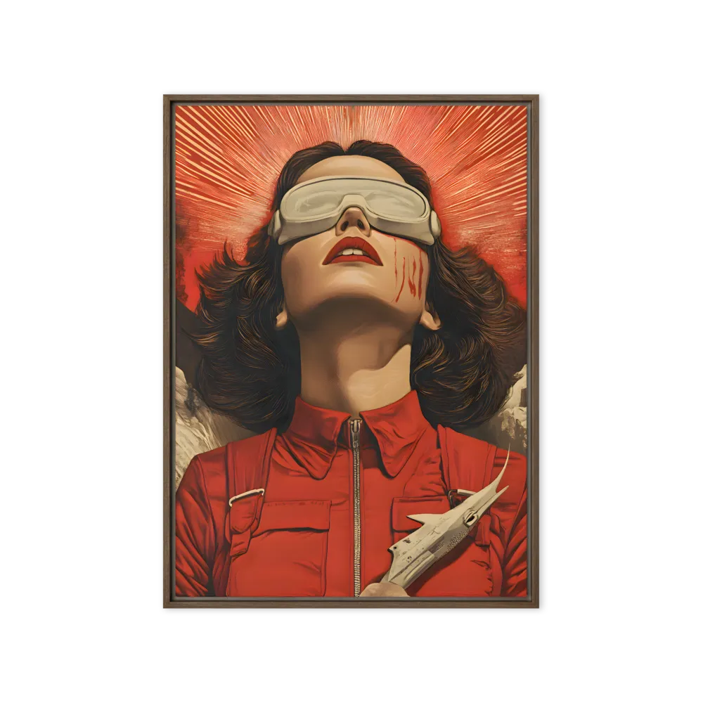 Red Horizon 
 Canvas with Brown Frame