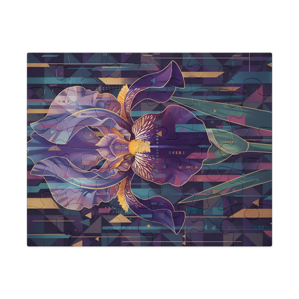 Geometric Iris Blossom 
 Jigsaw Puzzle in Tin Box