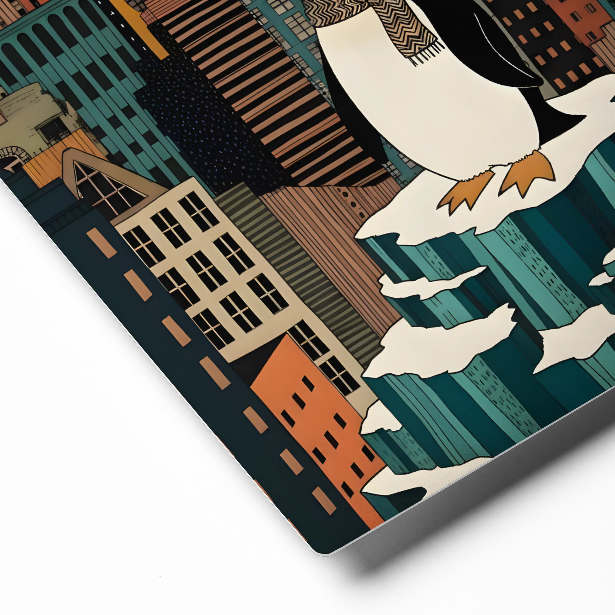 Urban Penguin 
 Metal Print | 11″x 14″