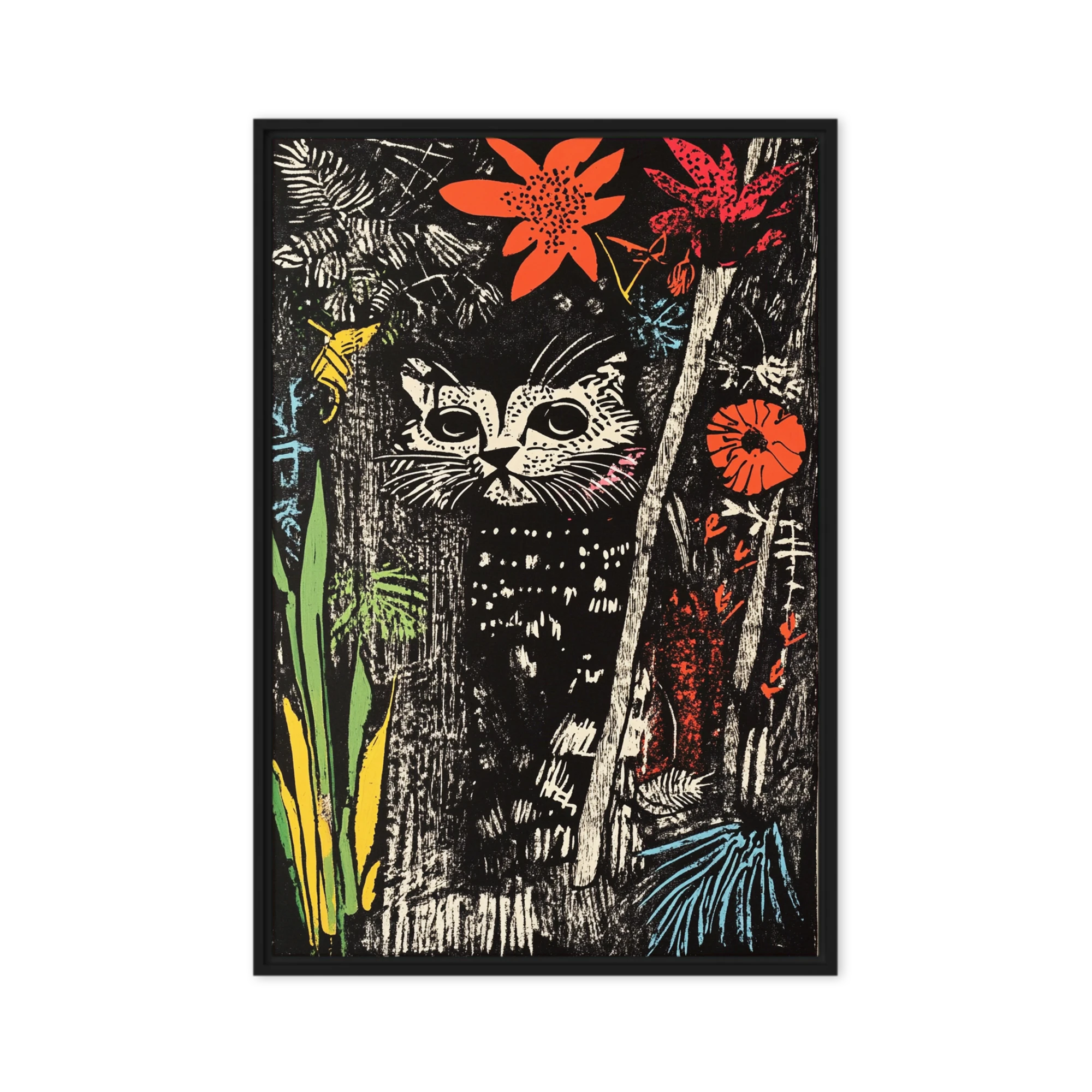 Woodblock Jungle Cat