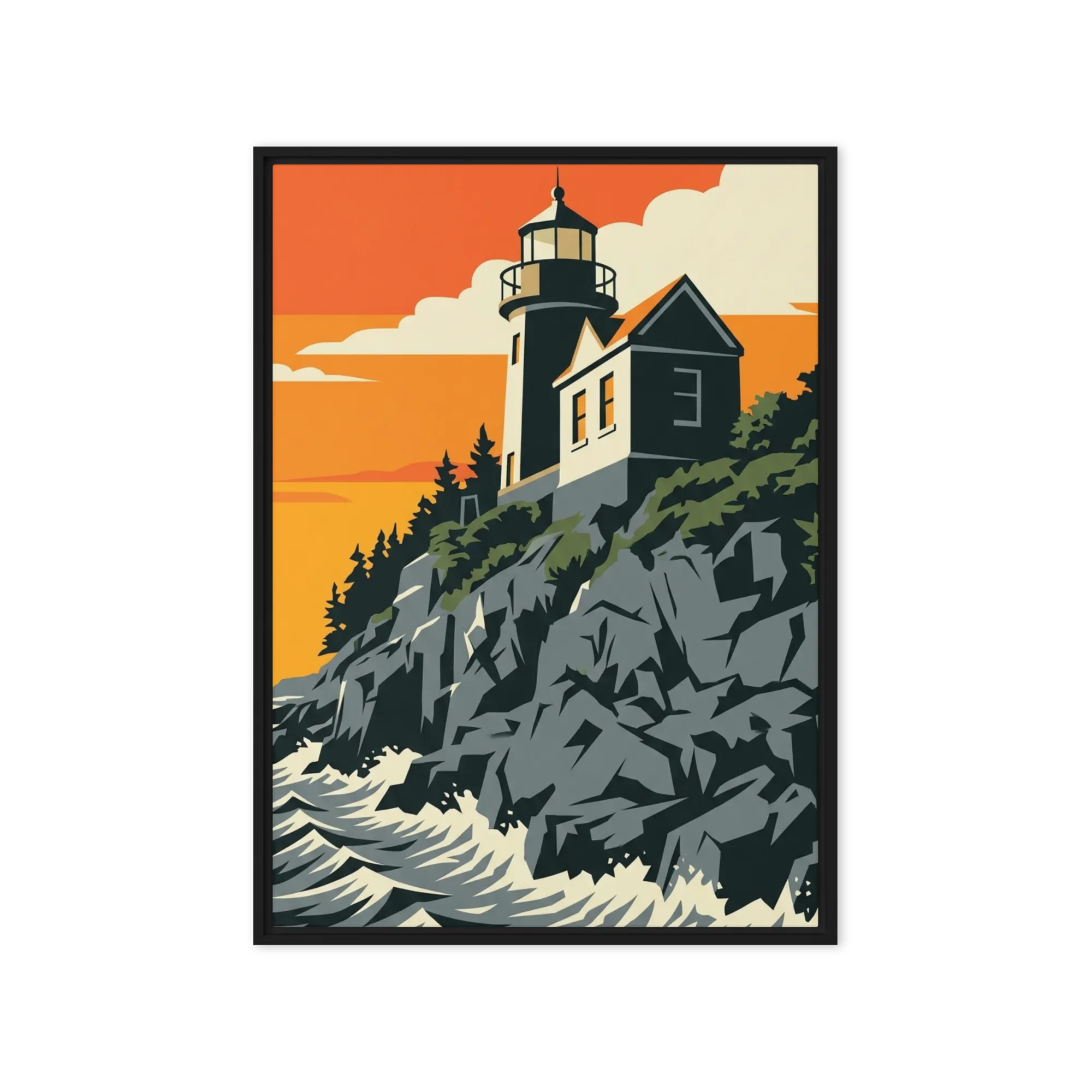 Sentinel of the Coast 
 Canvas with White Frame