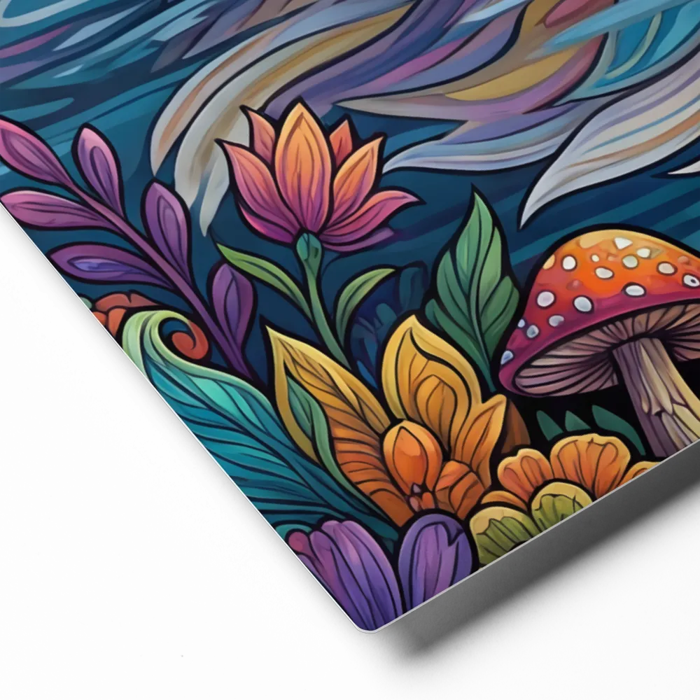 Art Nouveau Stained Glass Swan 
 Art Print | 18″x 24″