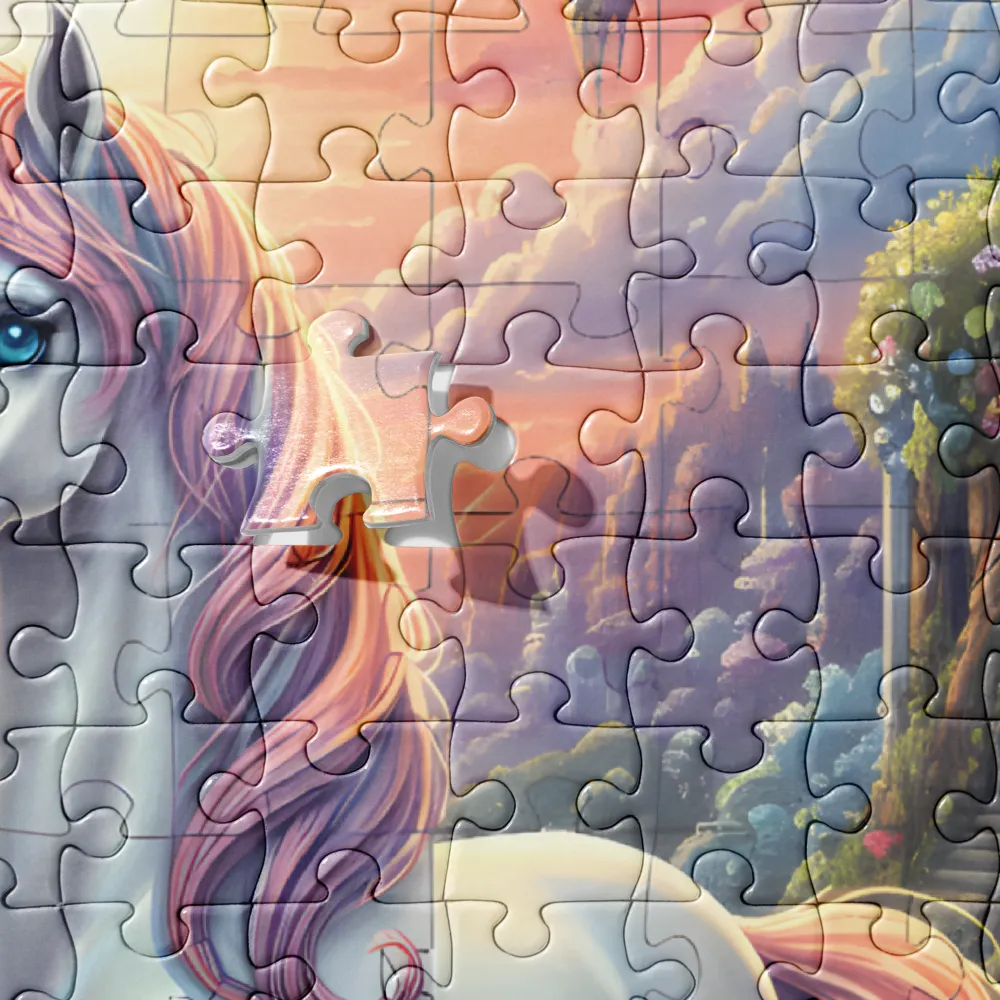 Enchanted Unicorn 
 Jigsaw Puzzle in Tin Box