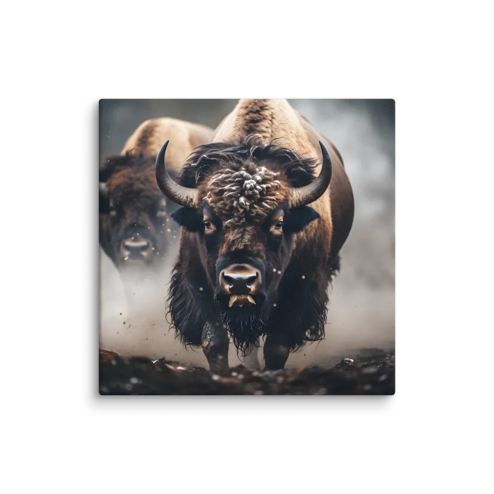 Fierce Bison Stare 
 Canvas | 30″x 30″