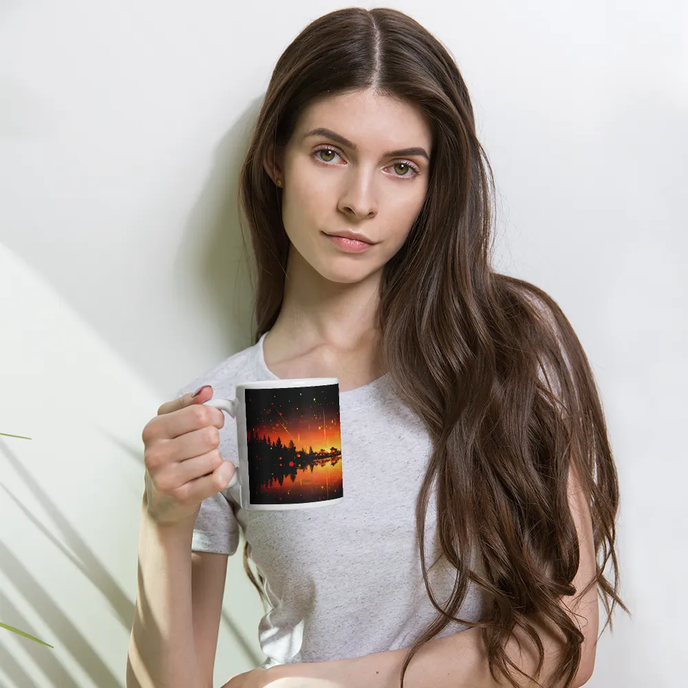 Pagoda Reflections at Dusk 
 Mug with Red inside | 15 oz