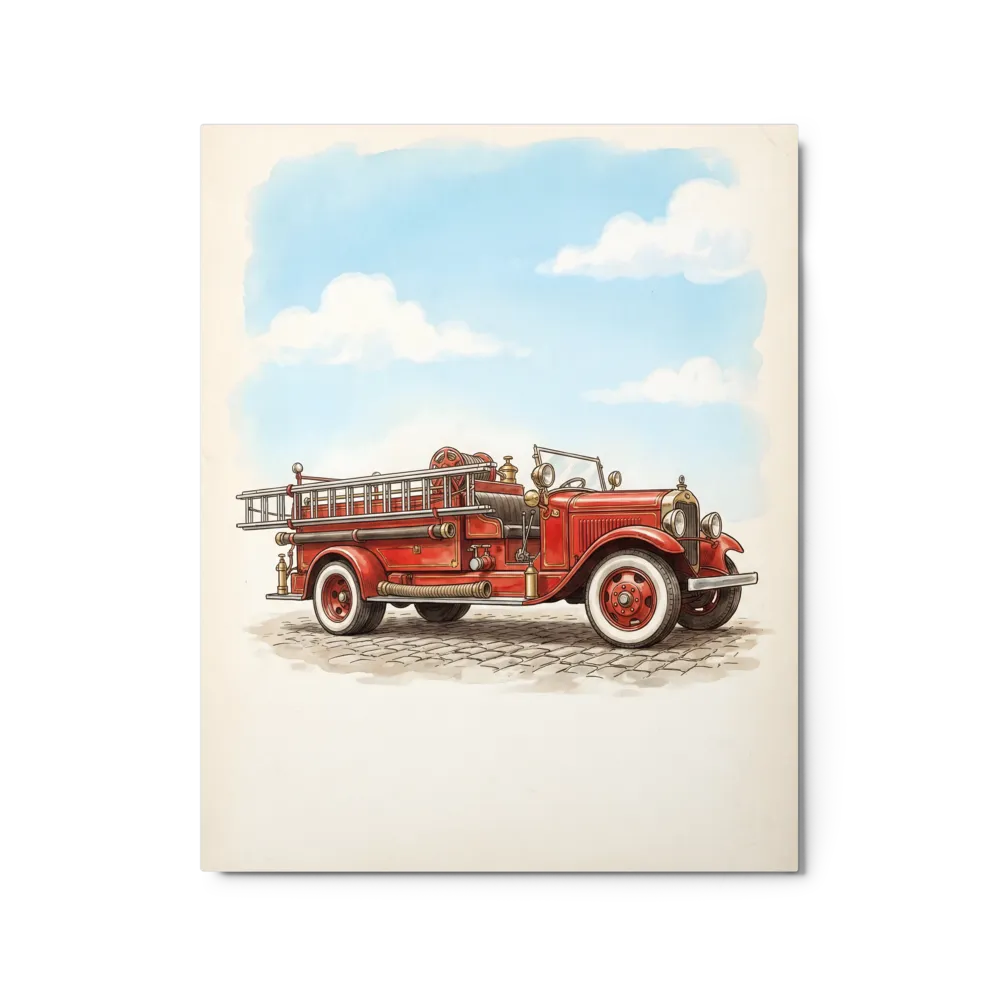 Classic Fire Engine 
 Poster with White Frame | 12″x 16″