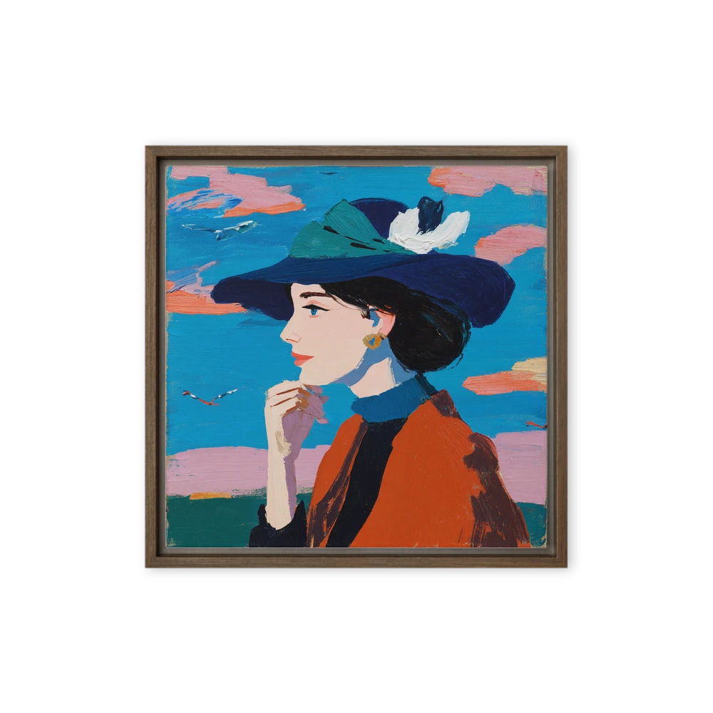 Woman in Blue Hat | Art Print