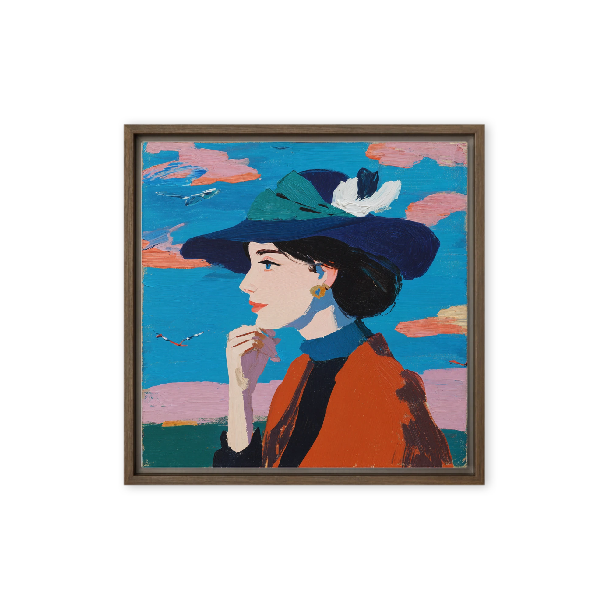 Woman in Blue Hat