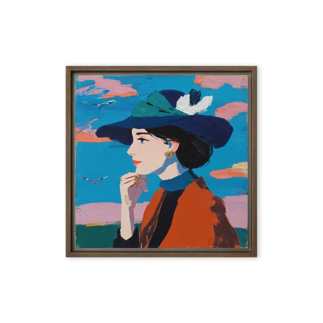 Woman in Blue Hat | Art Print