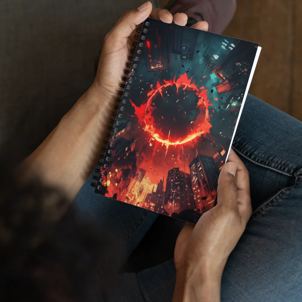 Crimson Eclipse City 
 Spiral Notebook | 140 pages
