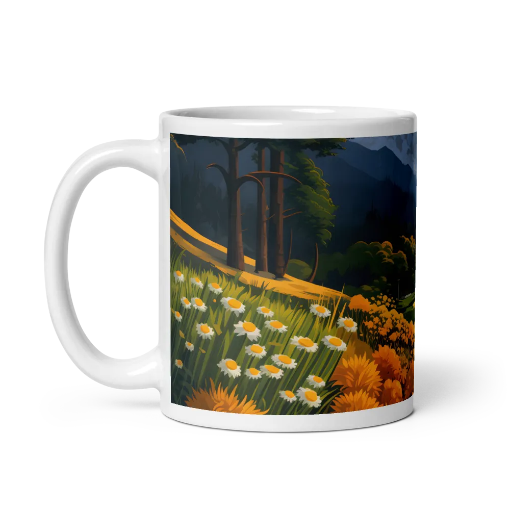 Serene Landscape with River and Mountains | Mug